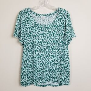 Lucky Brand Floral Short Sleeve Top Large